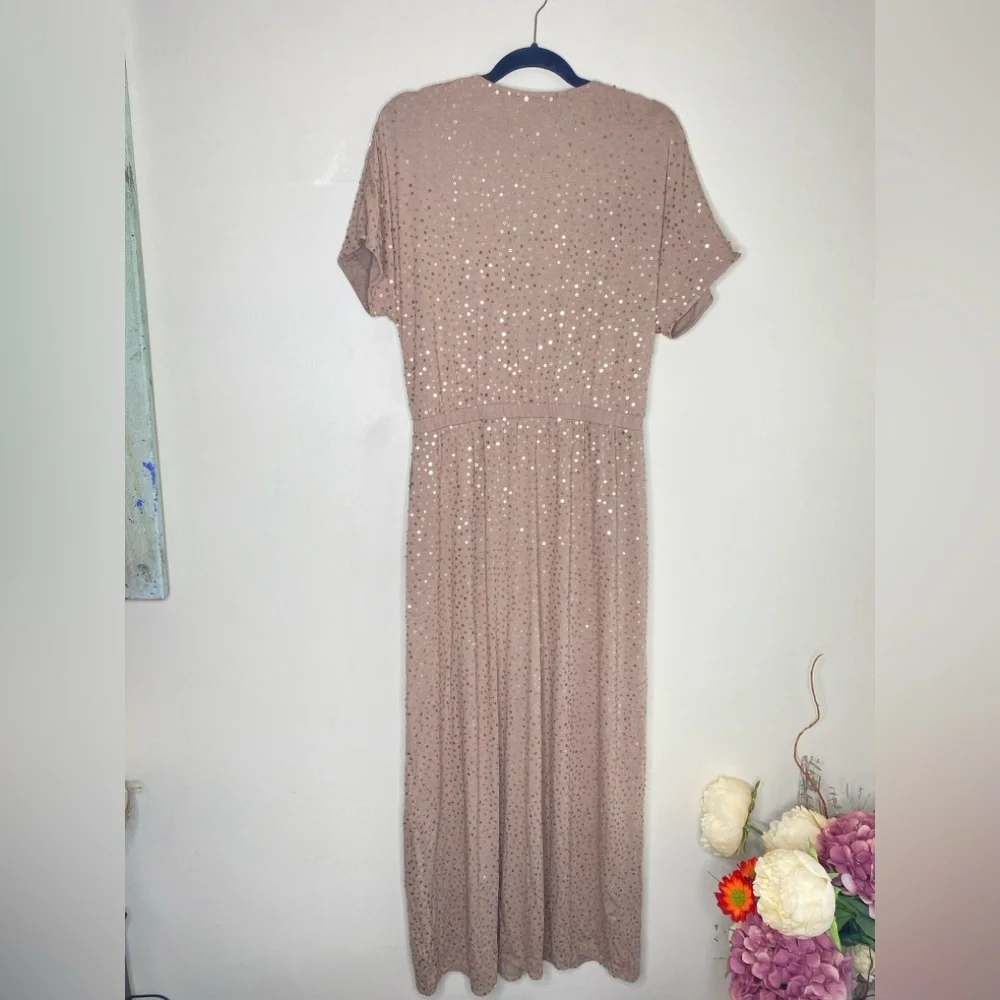 Garnet Hill‎ Exclusive Sequined Jersey Maxi Dress large formal evening knit - Picture 8 of 8